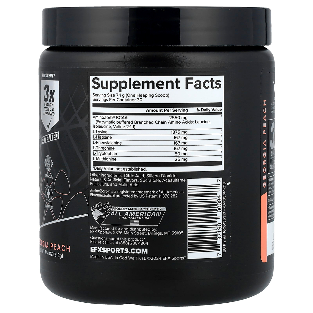 EFX Sports, EAA, грузинский персик, 213 г (7,51 унции)