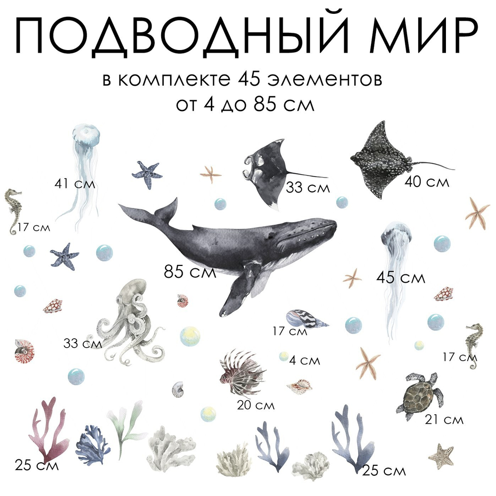 Стикеры ПОДВОДНЫЙ МИР