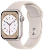 Apple Watch Series 8, 45 мм, из алюминия цвета «сияющая звезда», спортивный ремешок
