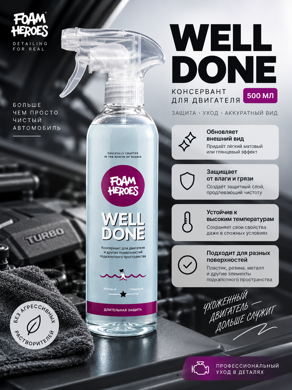 Foam Heroes Well Done консервант двигателя, 500мл
