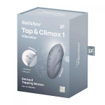 Светло-серый вибростимулятор 11см Satisfyer Tap & Climax 1
