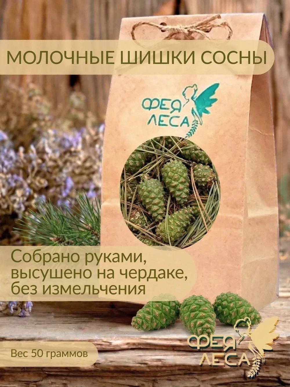 Шишки сосны молочные сушеные