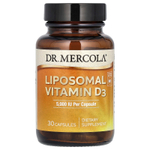 Dr. Mercola, липосомальный витамин D3, 125 мкг (5000 МЕ), 30 капсул