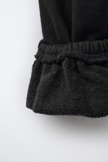 ZARA БРЮКИ-ДЖОГГЕРЫ ИЗ МЯГКОЙ ТКАНИ, ЧЕРНЫЙ
