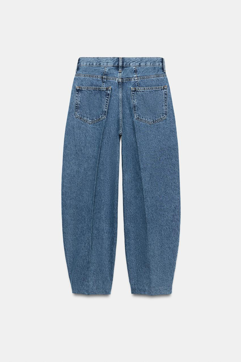 ZARA ДЖИНСЫ TAPERED С ВЫСОКОЙ ПОСАДКОЙ — ZW COLLECTION, СИНИЙ