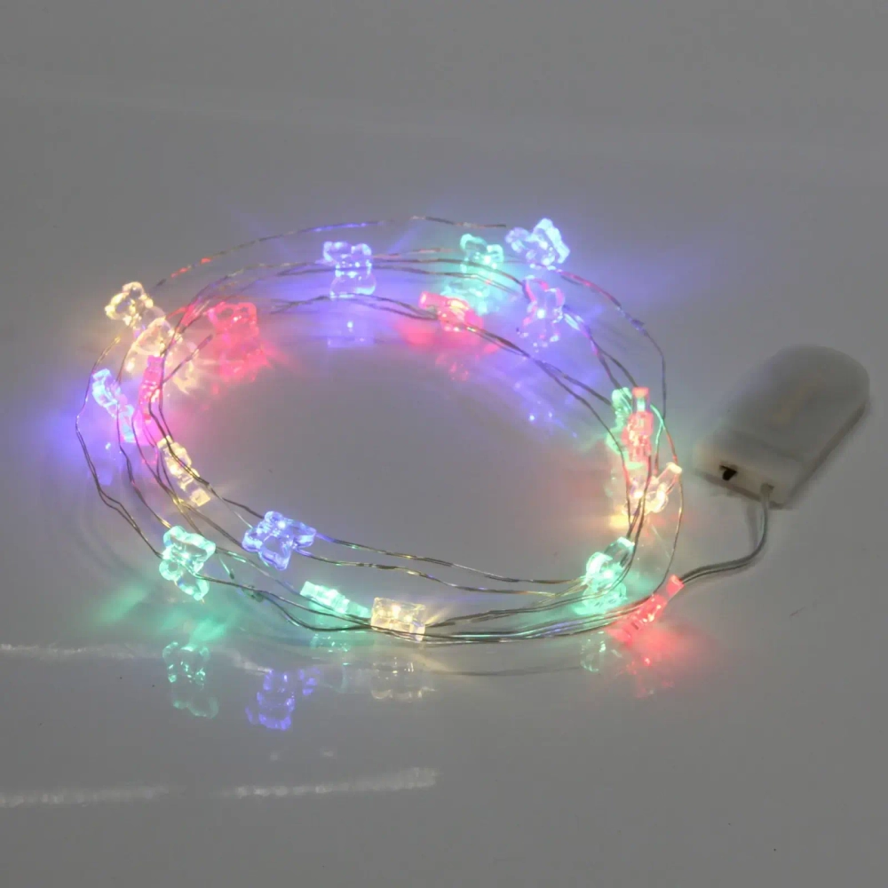 Гирлянда для дома «Бабочка» на батарейках 2,0 м 20 ламп LED, 1 реж., IP-20, Мультицвет