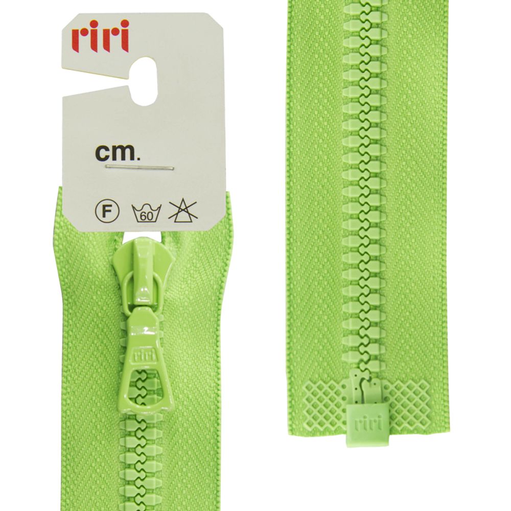 Молния трактор RIRI Т6 (6 мм) 1 зам., разъем., 40 см, цв.2750, салатовый, 1 шт