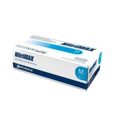 Перчатки нитриловые смотровые Nitrile нестерильные неопудренные текстурированные размер XS голубые 50 пар