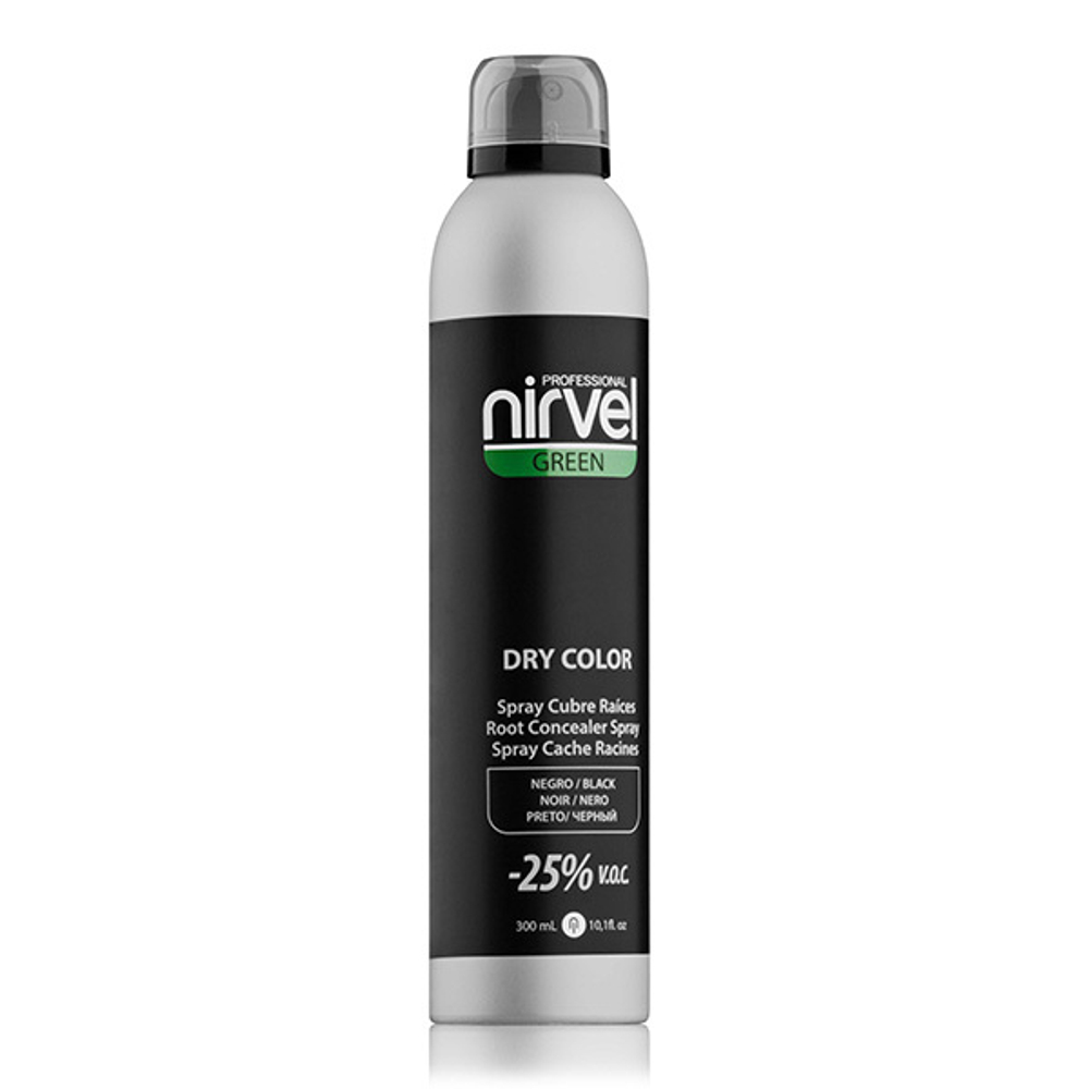 Спрей для волос тонирующий (пигмент прямого действия) черный Nirvel Dry Color Black 300мл