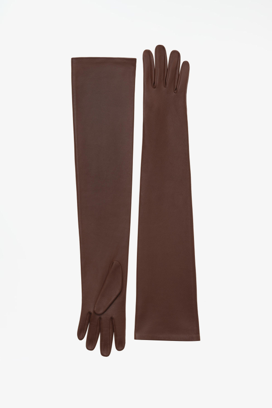 ZARA X JOHN GALLIANO ДЛИННЫЕ ПЕРЧАТКИ ИЗ 100% КОЖИ LIMITED EDITION, БРОНЗОВЫЙ