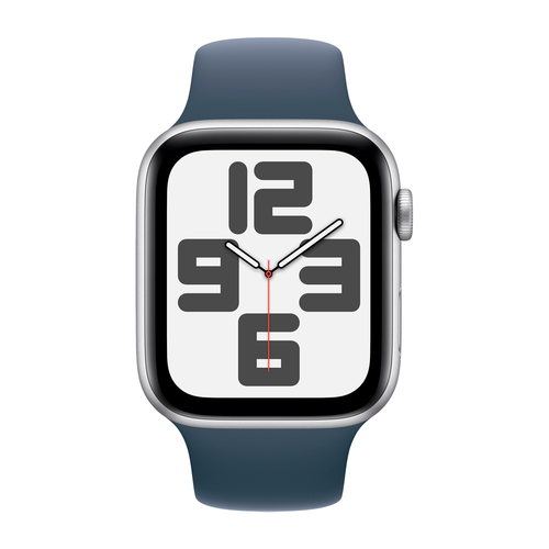 Умные часы Apple Watch SE 2 (2023) GPS, 44mm, Aluminium Case with Sport Band S/M, Silver/Storm Blue (Серебристый/синий)