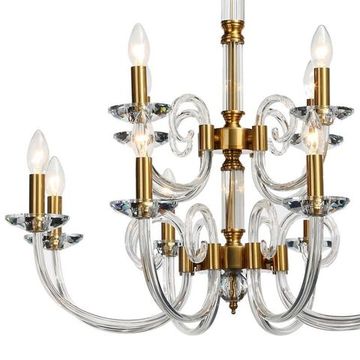 Люстра подвесная 12*Е14 1050/03/12P бронза Glass Stilfort