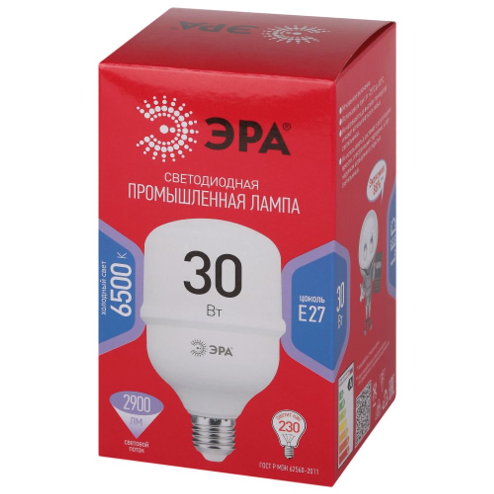 Лампа светодиодная POWER ЭРА RED LINE LED T80-30W-6500-E27 R 30Вт колокол холодный белый свет E27 | Лампы cветодиодные POWER