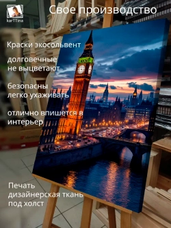 Картина Биг-Бен, на стену 30х40см 1шт.