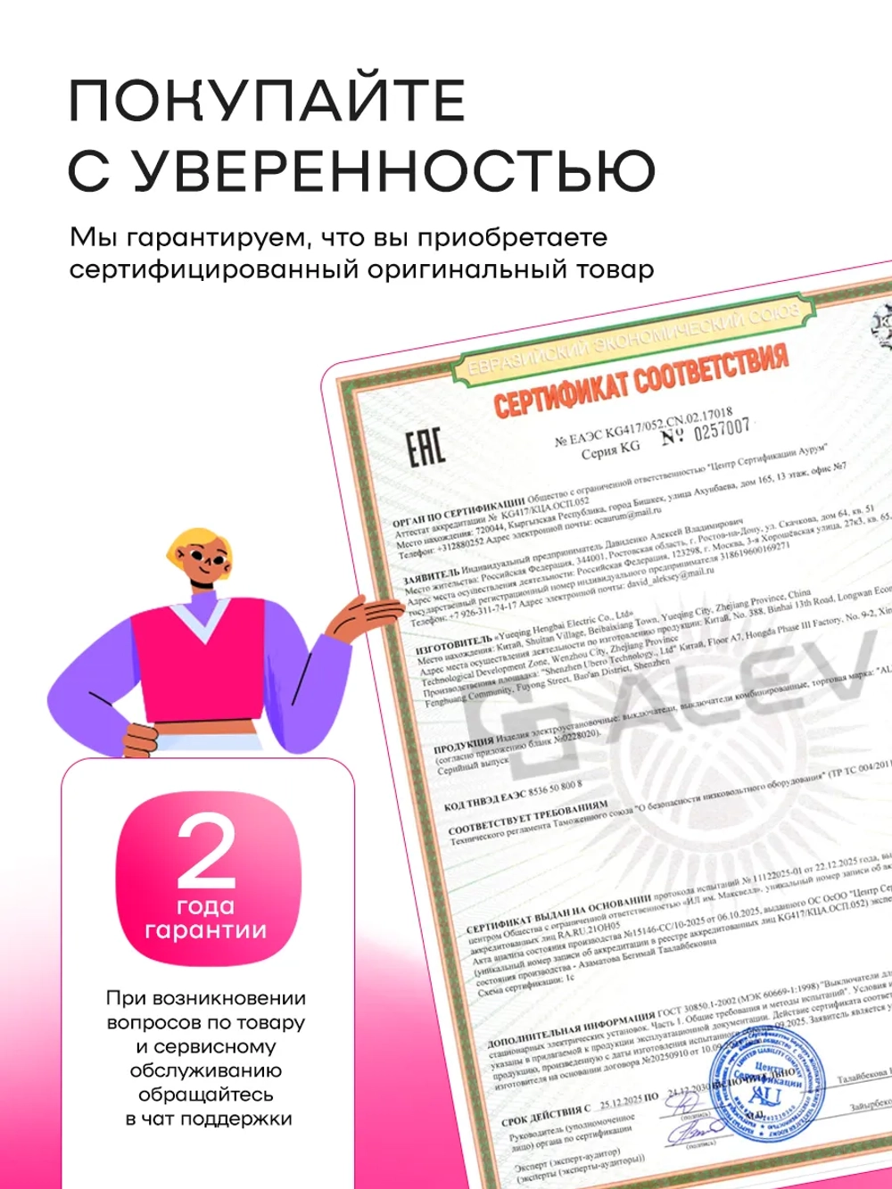Выключатель одноклавишный внутренний с рамкой серый