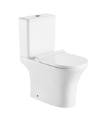 Унитаз-компакт безободковый Azario Fretta Round AZ-1217 + AZ-1216 с крышкой-сиденьем микролифт, белый