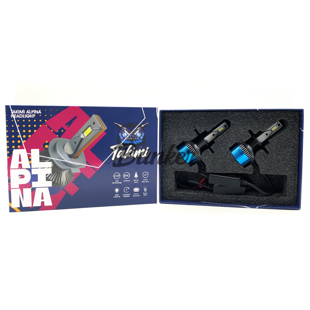 Светодиодные автомобильные LED лампы TaKiMi Alpina H1 5500K 12V