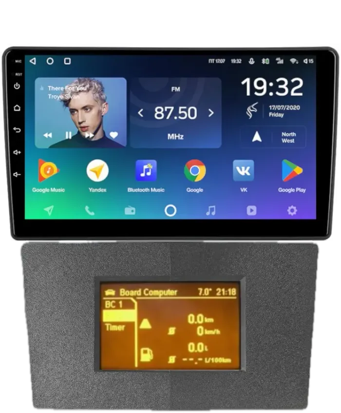 Магнитола для Opel Astra H (перенос БК вниз, серая) - Teyes CC2 PLUS монитор 9" QLED, Android 10, Быстрая, SIM-слот