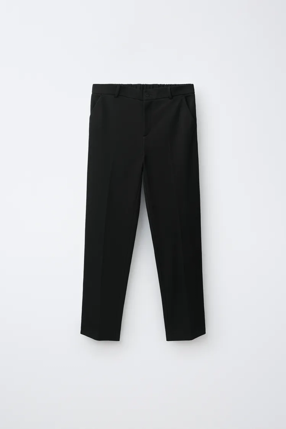 ZARA ОДНОТОННЫЕ КОСТЮМНЫЕ БРЮКИ, ЧЕРНЫЙ