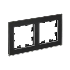 Рамка стеклянная на 2 поста Systeme Electric AtlasDesign Nature Черный матовый ATN331002
