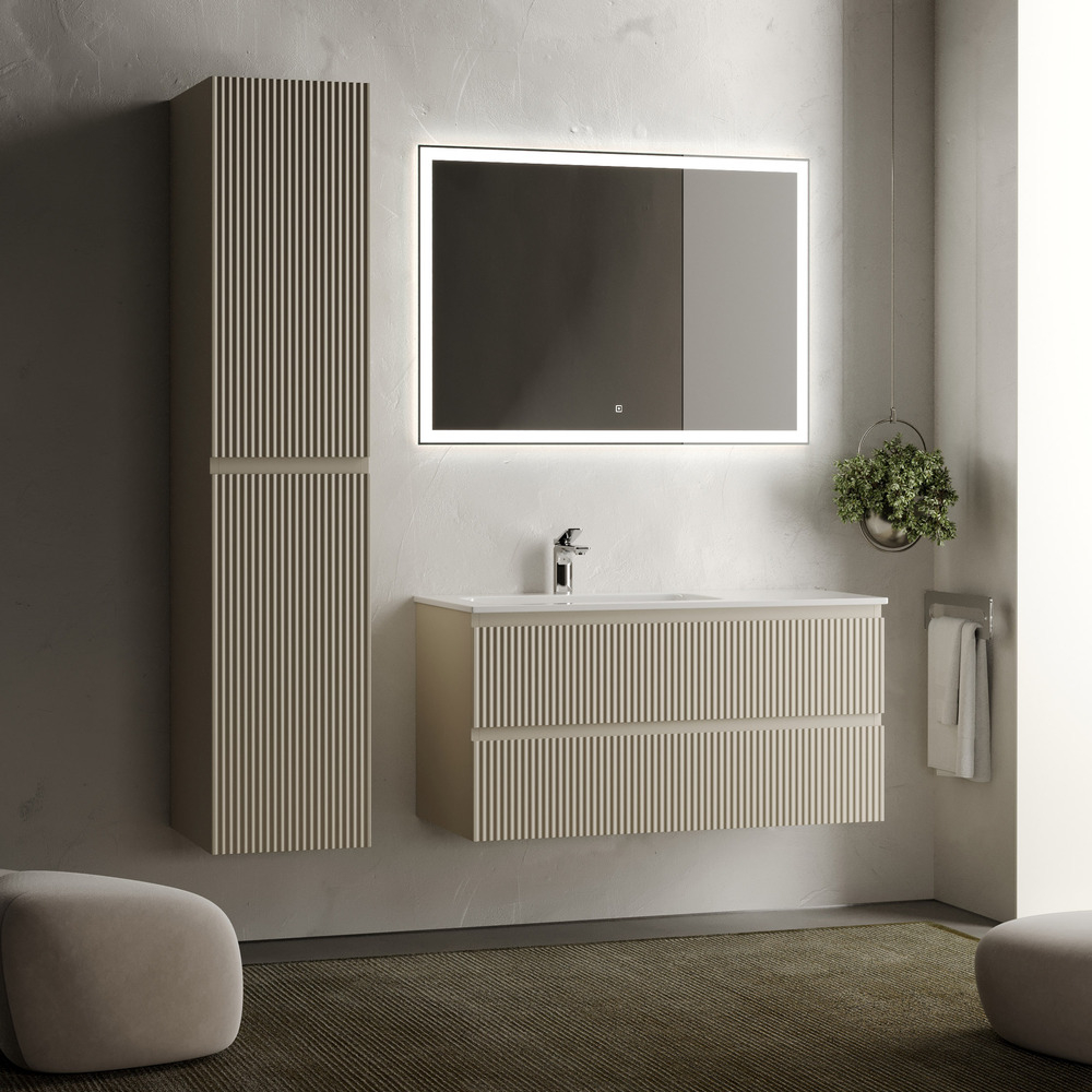 Тумба подвесная под раковину Sancos Snob R левая, Beige Soft 995х445х500, арт. SNR100LCE