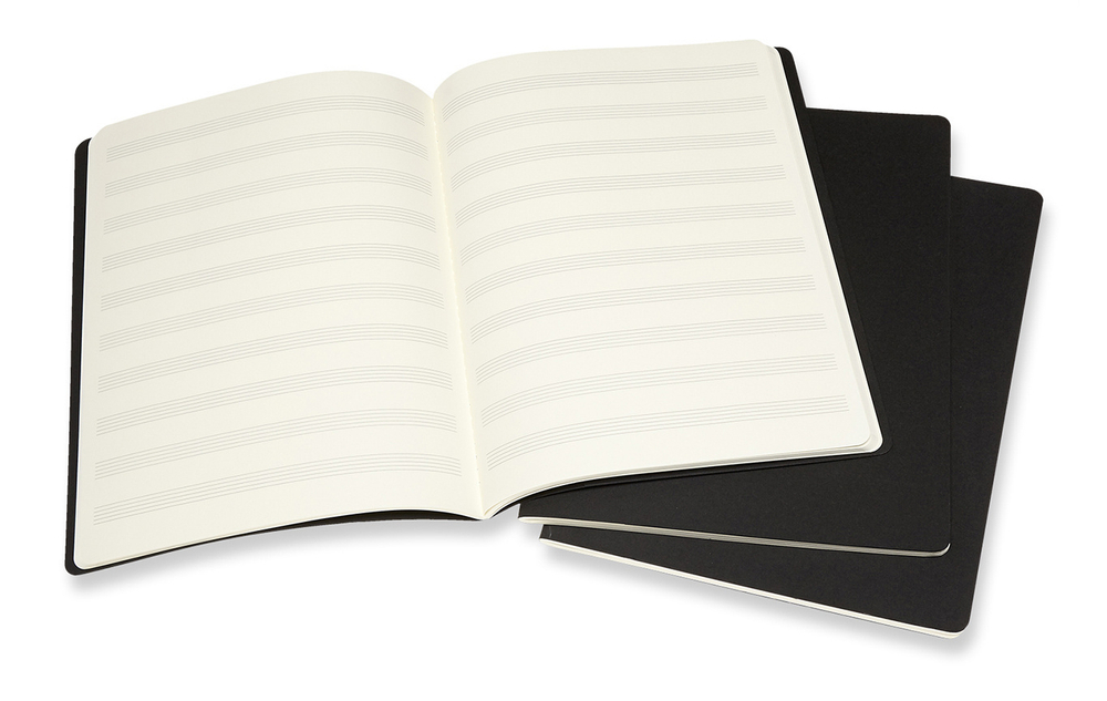 Блокнот для нот Moleskine ART CAHIER MUSIC 19х25см, 80 стр, обложка черный картон (3шт)