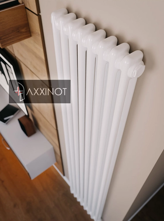 Axxinot Sentir 2120 - двухтрубный трубчатый радиатор высотой 1200 мм, нижнее подключение, белый