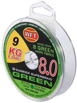 Леска плетёная WFT KG x8 Green 150 м, 0,08 мм