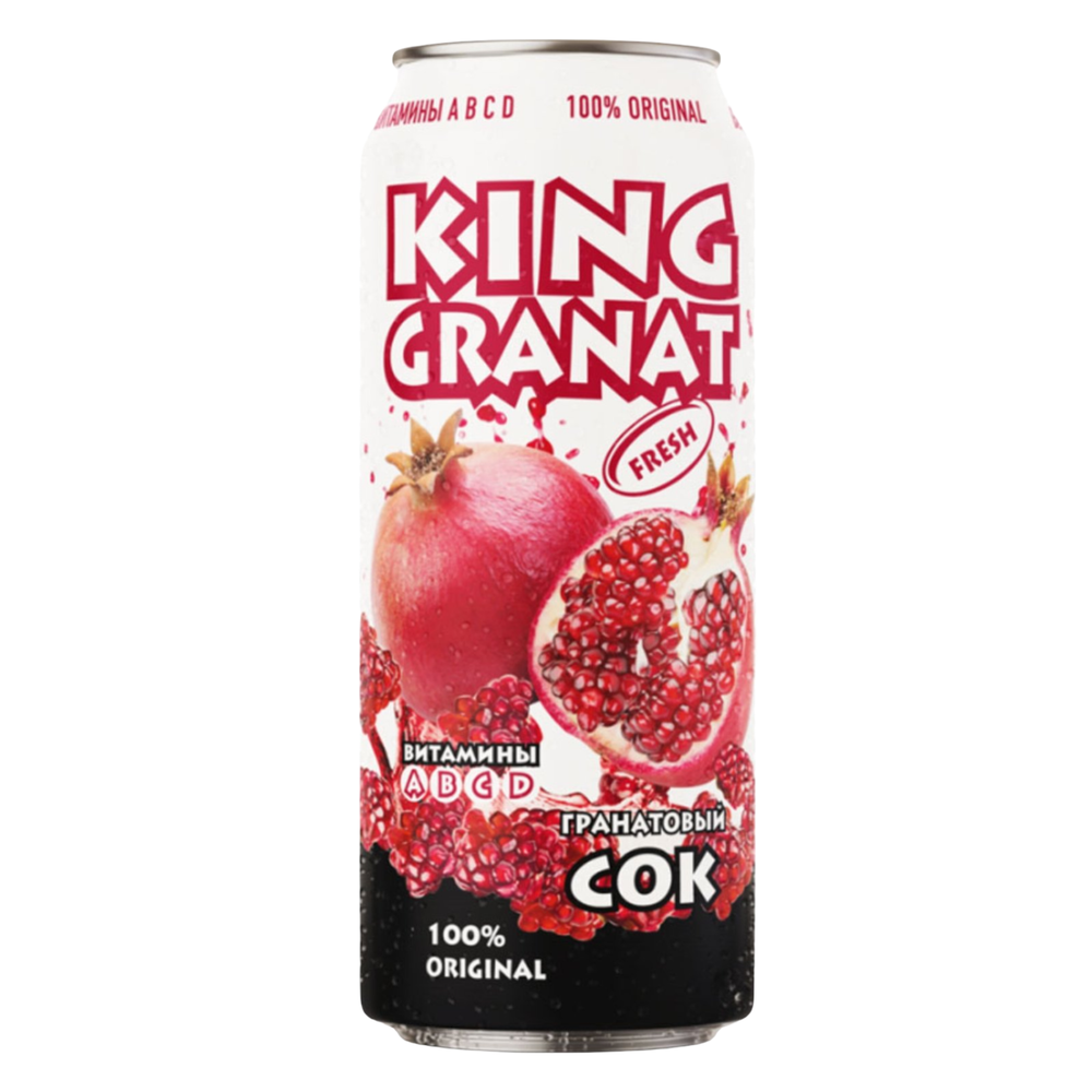 Напиток газированный "KING GRANAT" гранатовый сок 0,45 л