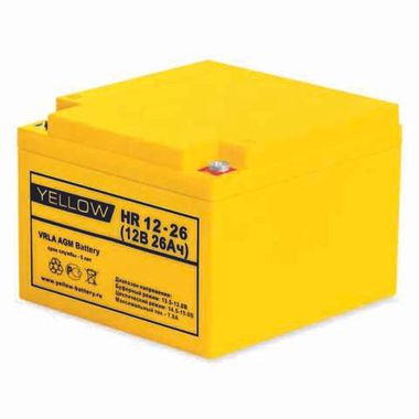 Аккумулятор YELLOW HR 12-26 ( 12V 26Ah / 12В 26Ач ) - фотография