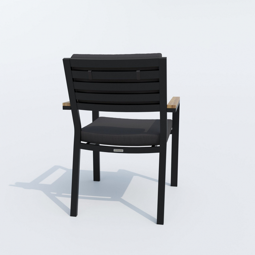 Обеденная группа Ideal Patio ДОЛЛА БОНТА каркас карбон, стол алюминий 220, ткань антрацит