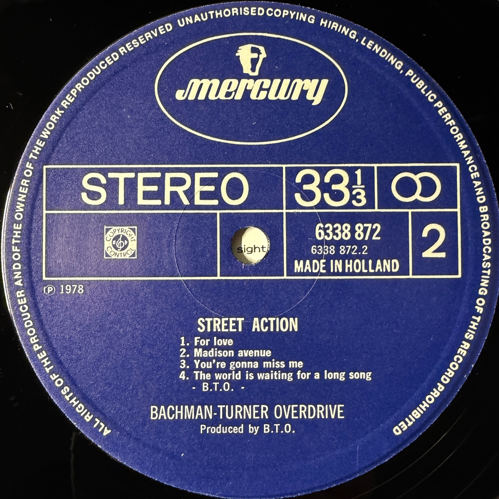 B.T.O. ‎– Street Action (Голландия 1978г.)