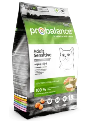 Сухой корм ProBalance Sensitive для взрослых кошек с чувствительным пищеварением, с курицей и рисом