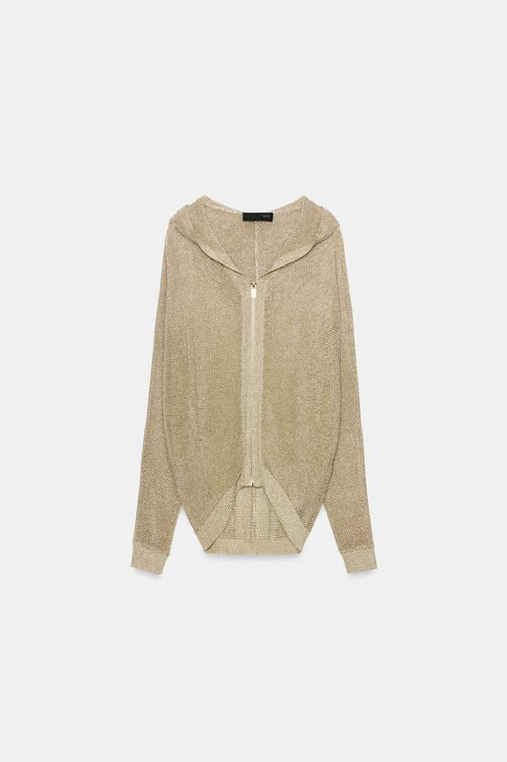 ZARA ХУДИ ИЗ ТРИКОТАЖА С МЕТАЛЛИЗИРОВАННОЙ НИТЬЮ, ЗОЛОТОЙ