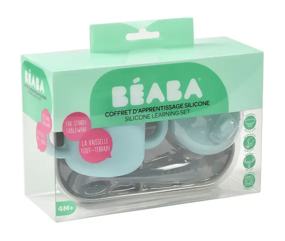Набор посуды Beaba Coffrey Apprentiss Silicone Blue