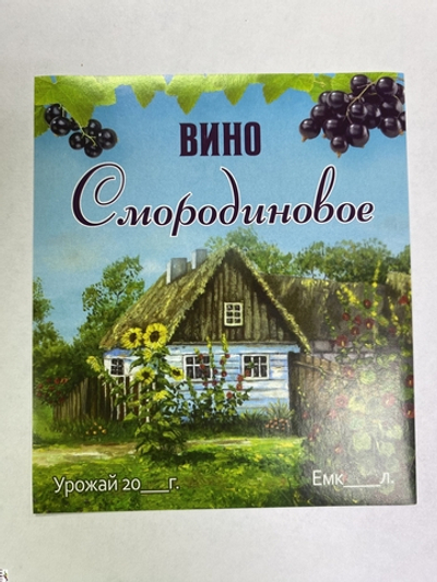 Этикетка Вино Смородиновое 95*110