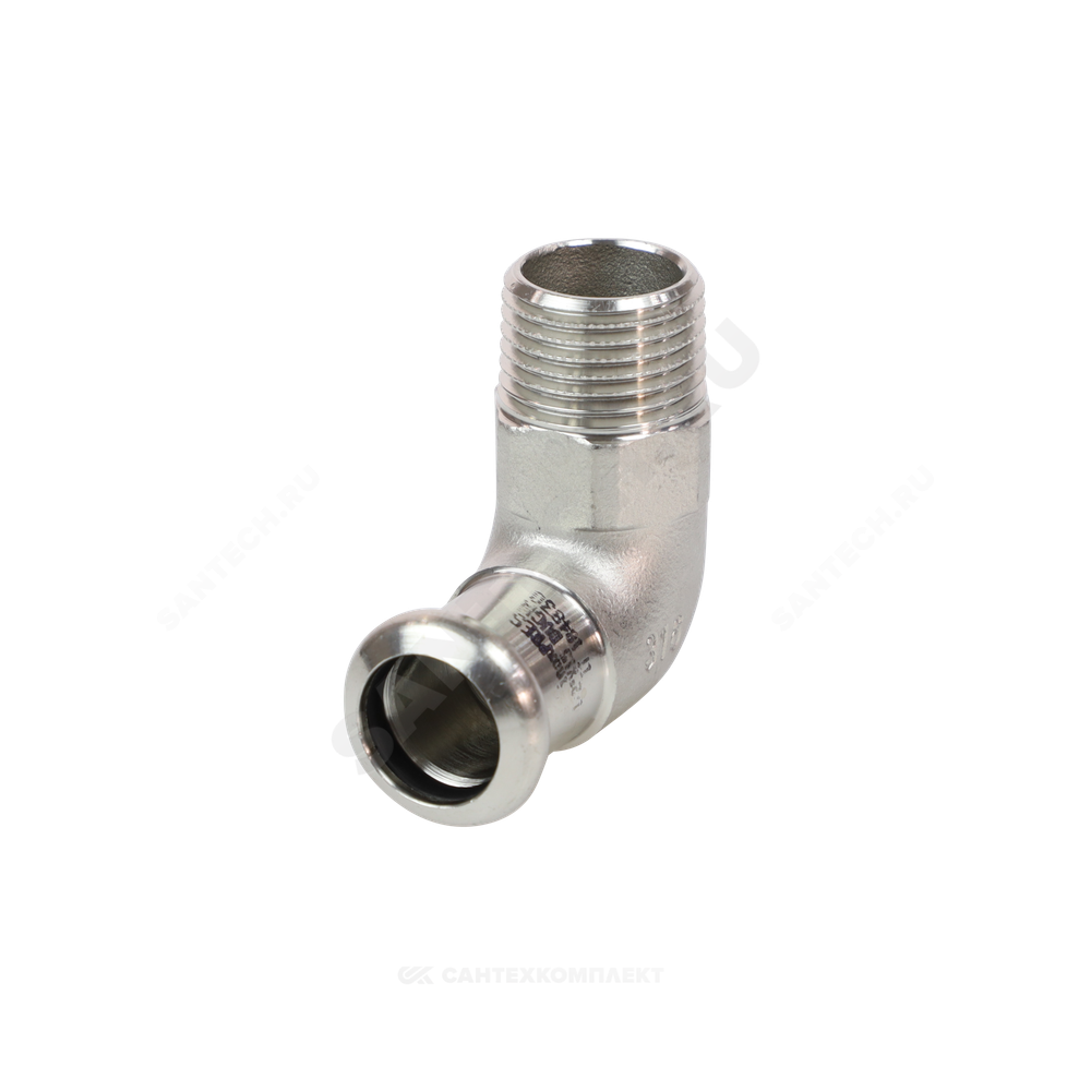 Угольник сталь нерж AISI 316L 90гр Дн 22х3/4" Ру16 пресс/НР Inoxpres RM 197304022