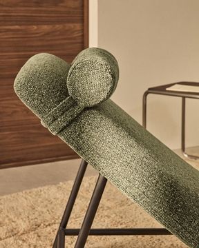 Кушетка Osla из зеленого шенилла с ножками из матовой нержавеющей стали, 175 см