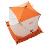 Палатка зимняя куб СЛЕДОПЫТ 1,8 х1,8 м, Oxford 240D PU 1000, S по полу 3,2  кв.м ,цв. оранжевый/бел