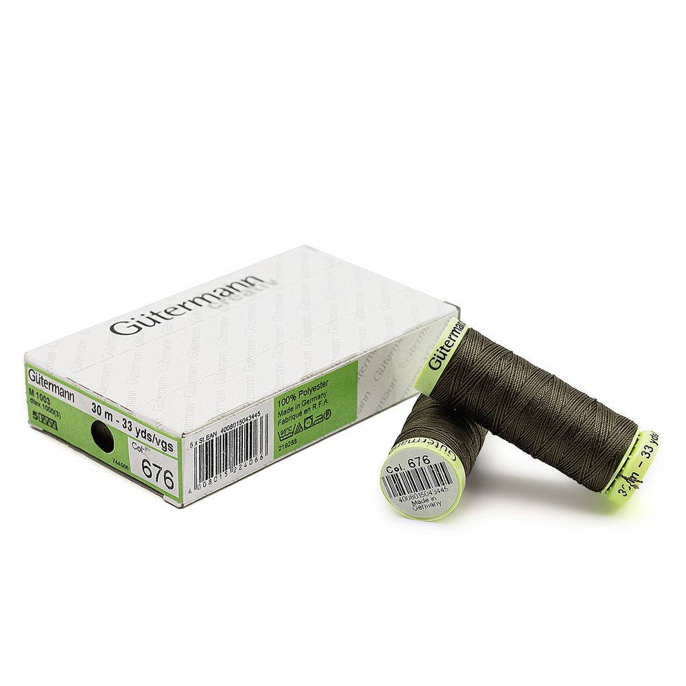 Нитки отделочные Gutermann Top Stitch 30 (30 метров), 5 кат. | 676 св.хаки