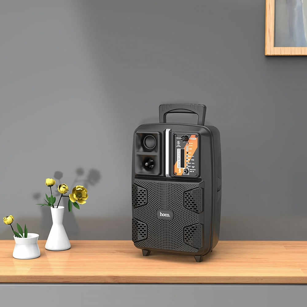 Портативная колонка HOCO BS37, 15W, BT5.0, 1800mAh, микрофон в комплекте Black