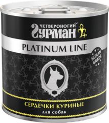 Четвероногий Гурман Платиновая линия конс. для собак Сердечки куриные в желе 240г