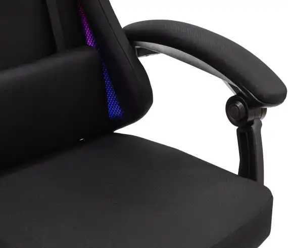 Кресло игровое Knight Wolf RGB черный с подголов. крестов. пластик пластик черный