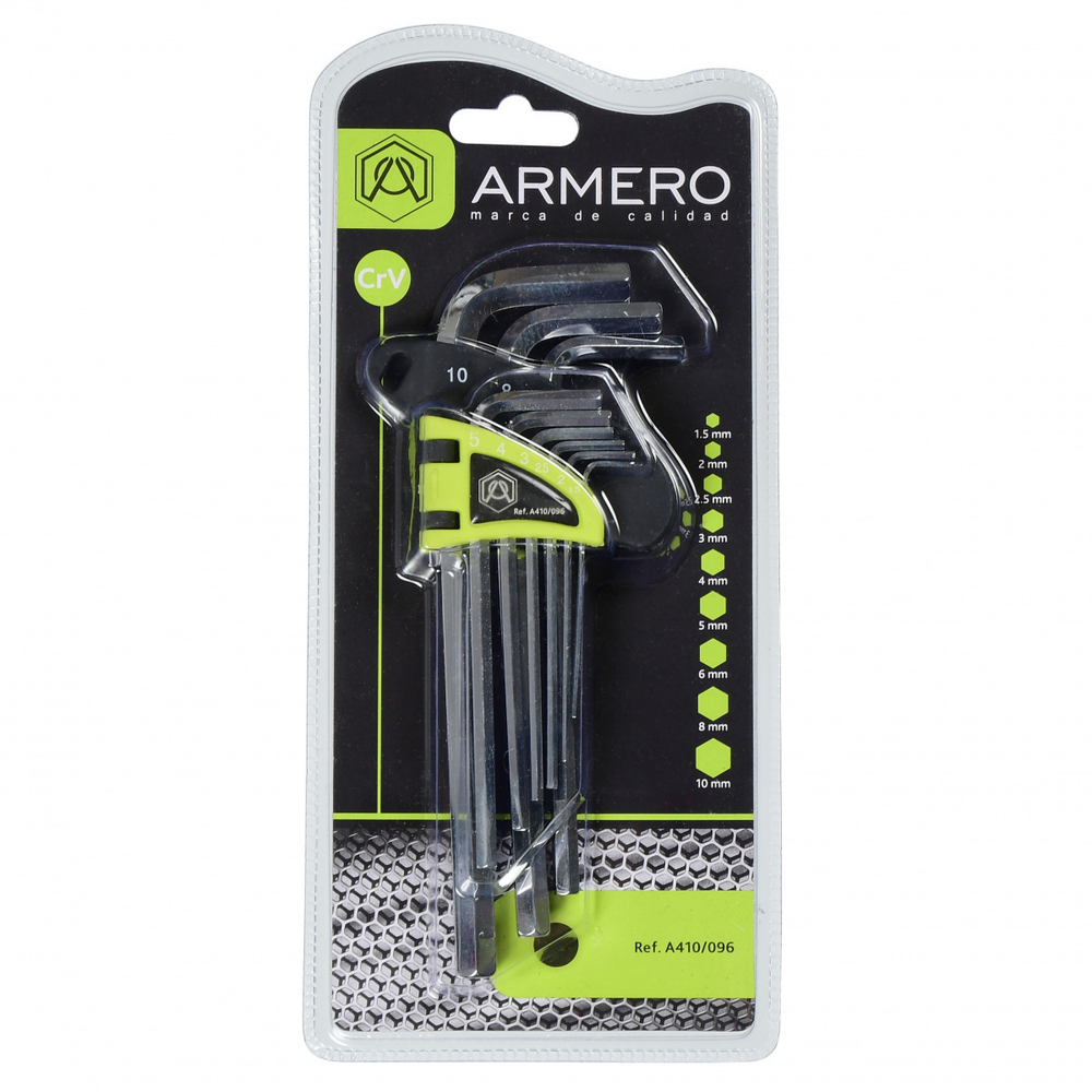 Набор шестигранных ключей Armero A410/096, длинные