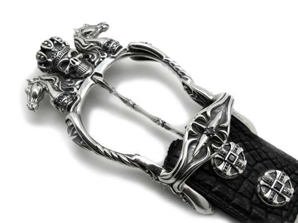 Пряжка для ремня из серебра King of Night AZBk-011.