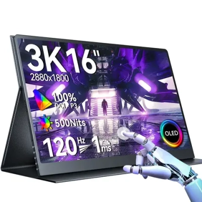 Портативный 16" сенсорный монитор с защитным чехлом Ucolor O2 Touch 3K OLED 2880x1800, 120 Гц