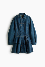 Джинсовое платье-рубашка с ремнём - H&M