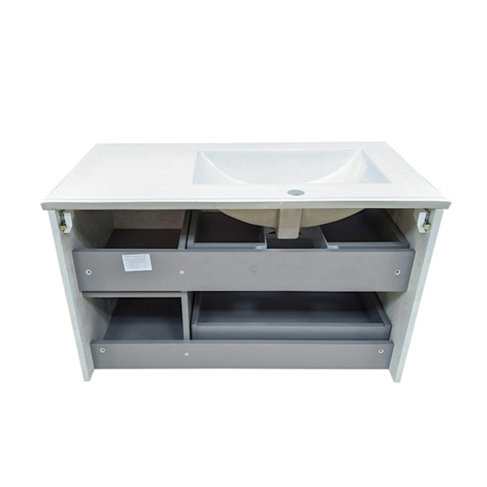 Comforty. Тумба-умывальник "Бремен-90" дуб белый с раковиной Comforty 9090EL