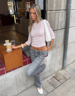 Женские зауженные расклешенные джинсы с низкой посадкой - BERSHKA