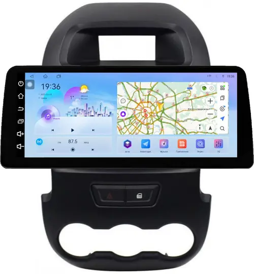 Магнитола для Ford Ranger 3 2011-2015 (рамка тип 2) - FarCar S500-TS18 монитор 12.3" 2K QLED на Android 14, Быстрая, CarPlay, 4G SIM-слот